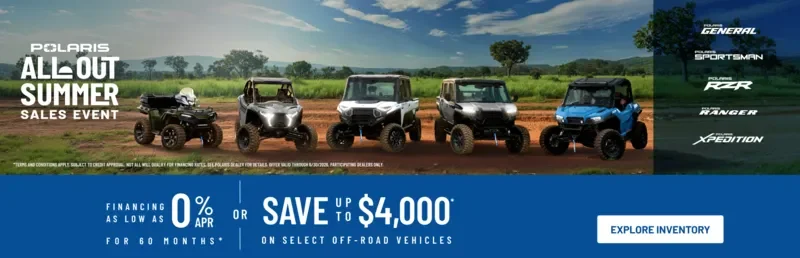 Polaris UTVs and ATVs on sale up to $4000 Off Select 2026 Off-Road Vehicles