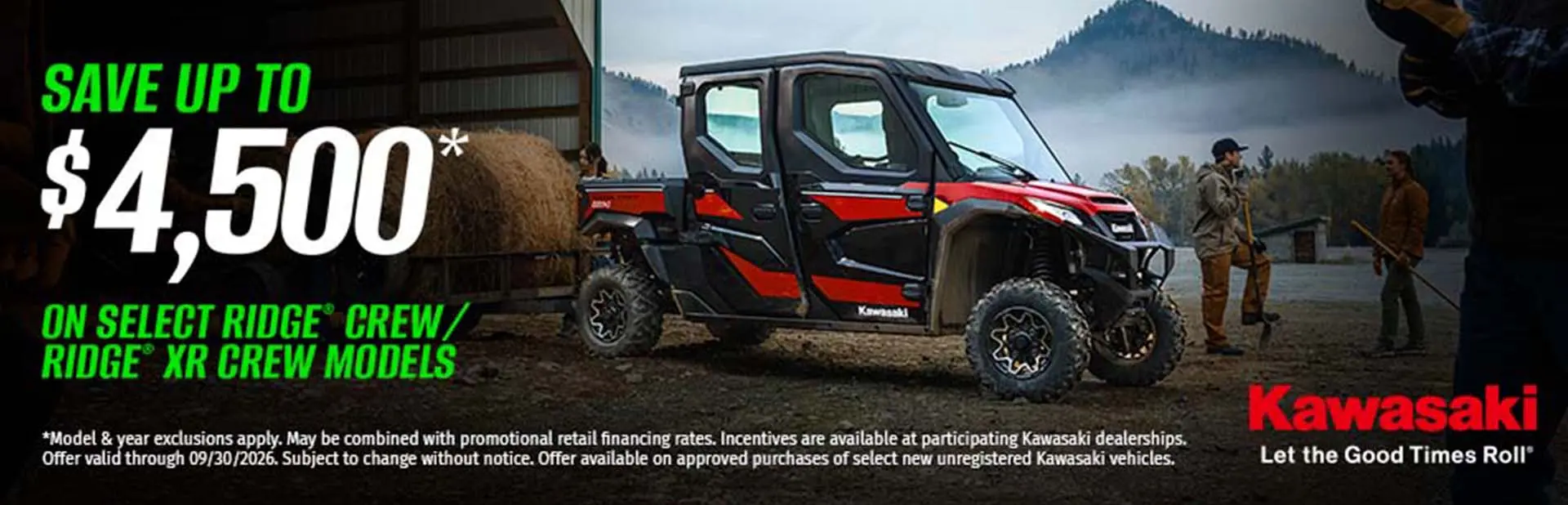 Read more about the article SAVE UP TO $4,500* AND FINANCING AS LOW AS 2.95% FOR 36 MONTHS** ON SELECT RIDGE CREW / RIDGE XR CREW MODELS